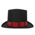 thumbnail image 4 of Nicky Bigs Novelties Christmas Caroler Snowman Top Hat with Red Plaid Band and Mistletoe Holly Berries, 4 of 6