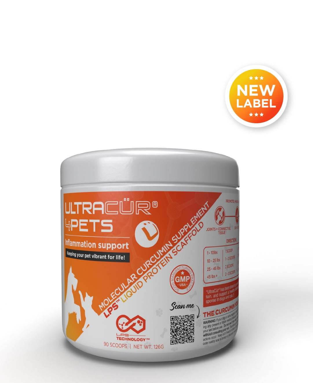 UltraCur® 4Pets Curcumin powder, dog & cat joint supplement