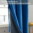 thumbnail image 4 of JIUZHEN Velvet Blackout Curtains for Bedroom - Thermal Insulated Room Darkening Grommet Window Drapes for Dining Room/Meeting Room, Set of 2 Panels with Tiebacks, 52 x 96 inches, Blue, 4 of 10