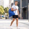 thumbnail image 3 of Drawstring Backpack with Front Zipper Pocket, Large Capacity Water Resistant Oxford Cloth Sports Sack Bag for Gym, Basketball, Travel, Outdoor, 3 of 5