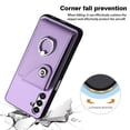 thumbnail image 4 of Wallet Case Compatible for Samsung Galaxy A13 5G with Card Holder, Rotation Finger Ring Kickstand Card Slots Case, Classic PU Leather Shockproof Magnetic Button Cover for Galaxy A13 5G, Purple, 4 of 6