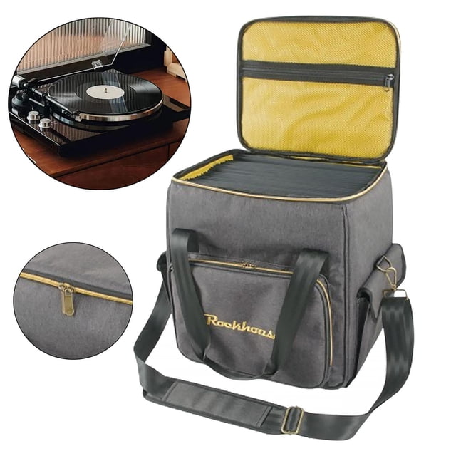 Registro de almacenamiento Bag LP Folleto de caja de registro Fácil de almacenar Bolsa de transporte de Vinyl de gran capacidad para el automóvil