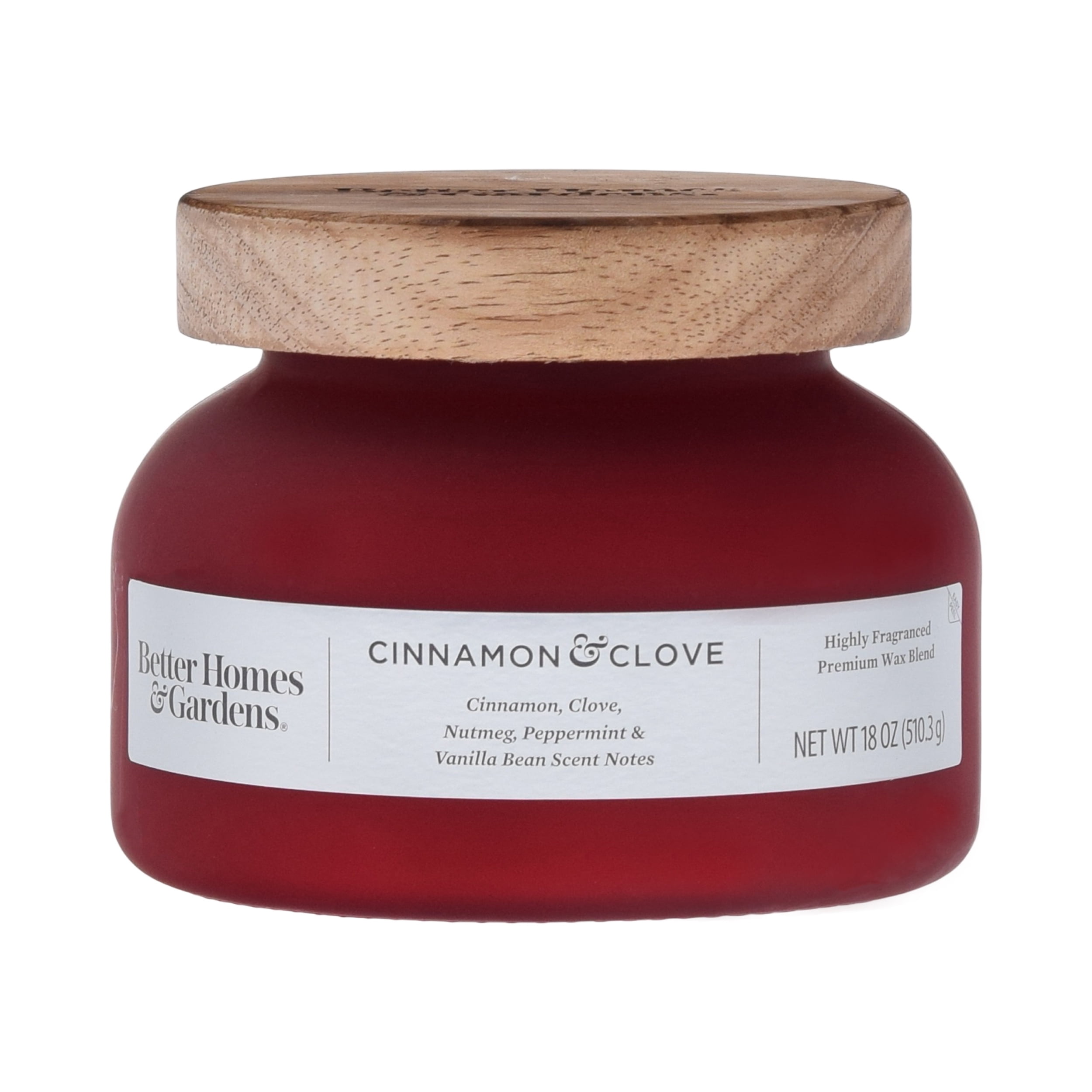 Better Homes & Gardens Cinnamon Clove Scented 2-Wick 18oz Frosted Bell Jar Candle
