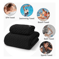 thumbnail image 3 of 2 pcs Juego De Toallas de Baño Completo Grande Belug, Negras, 3 of 5