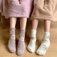 thumbnail image 6 of Yokua Women Coral Velvet Winter Fuzzy Slipper Socks Cute Bear Animal Sleep Foot Warmer, 6 of 21