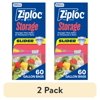 (2 pack) Ziploc® Brand Food Storage Slider Gallon Bags, Power Shield™ Technology, Expandable Bottom, 60 Count