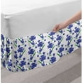 thumbnail image 2 of Watercolor Flowers Bed Skirt, Cornflower Feng Shui Style Blossom Shabby Art, Elastic Bedskirt Dust Ruffle Wrap Around for Bedding Decor, 4 Sizes, Violet Blue Forest Green, by Ambesonne, 2 of 2