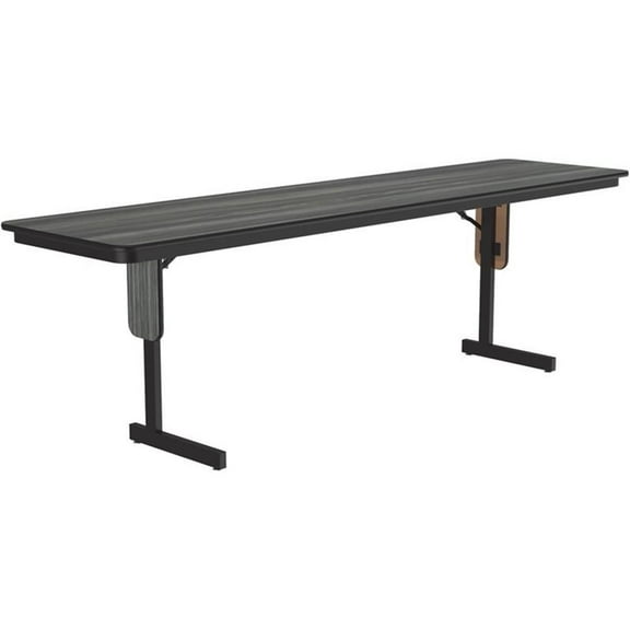 3/4" High Pressure Folding Seminar Table with Panel Leg in New England Driftwood