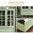 thumbnail image 5 of Narrow Glass Display Cabinet, Sideboard with Storage, 38" Kitchen Buffet Storage Cabinet with 2 Glass Doors and 1 Drawer, Mint Green, 5 of 7