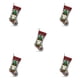 thumbnail image 3 of Injueey Calcetín de Navidad a cuadros, decoración de Navidad, media de felpa no tejida, bolsa colgante para ancianos, fiesta, regalo de Año Nuevo, verde 5piezas Injueey CBP179942, 3 of 4