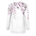 thumbnail image 5 of Blmnix Pink Summer Tops for Women Long Sleeve Floral Dressy High Neck Loose Blouse Casual Blouses, 5 of 5