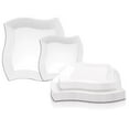 thumbnail image 5 of Smarty 7" White Square Wave Disposable Plastic Salad Plates 120ct, 5 of 7