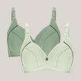 thumbnail image 2 of Lmnyox 2 Pack Wireless Bras for Women Comfortable Full Coverage Everyday Bralettes V Neck Push Up Bras, 2 of 3