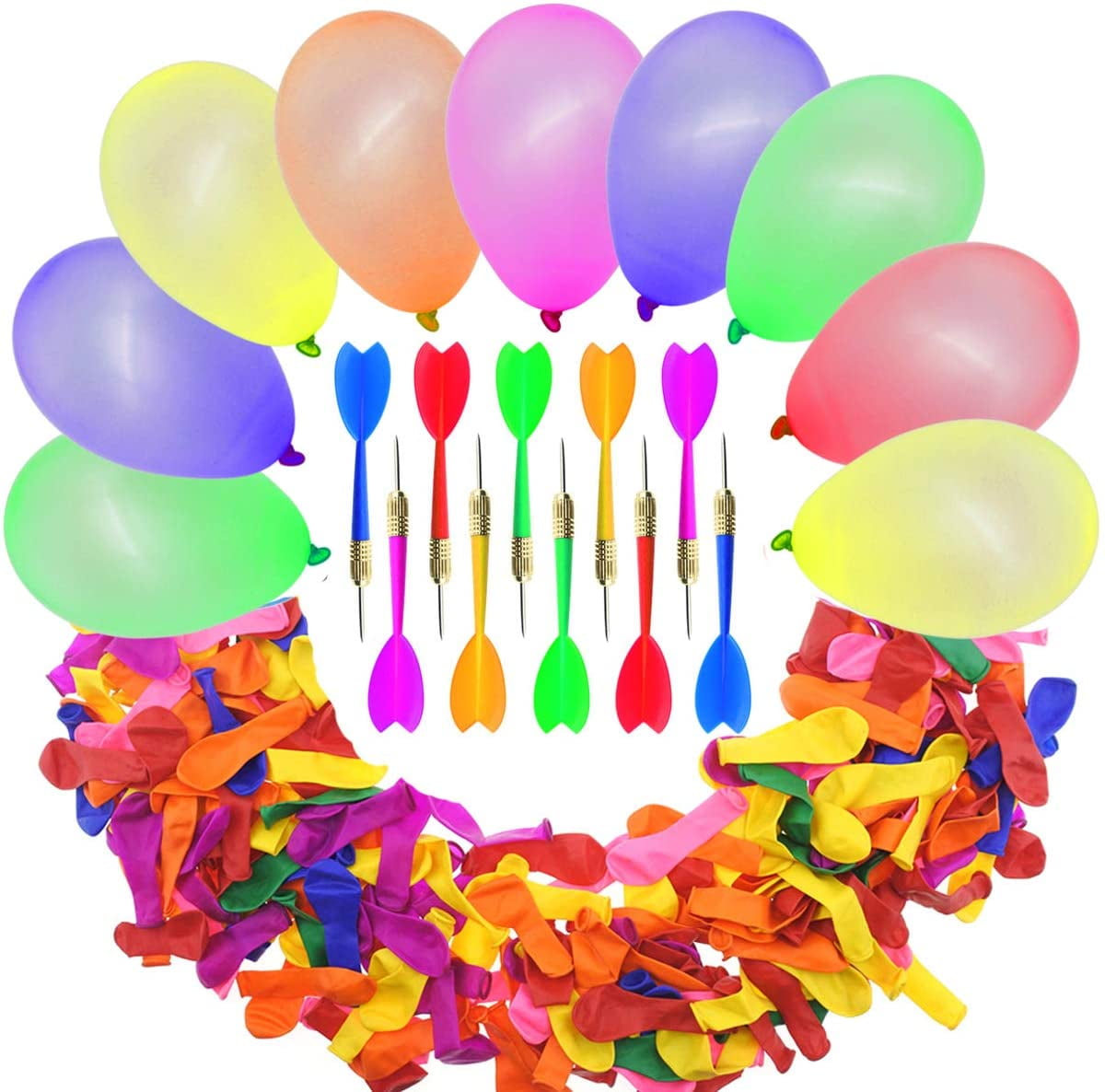 Darts Balloons Carnival Games Set - 1000 Pcs Assorted Color Latex Balloons  Water Balloon with 10 Pcs Plastic Darts for Christmas, Carnival, Birthday  Party ＆ Outdoor Games - Walmart.com