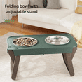 thumbnail image 5 of Table à Manger Pliable pour Animaux de Compagnie, Utilisation Extérieure avec Tapis Antidérapant, Support Réglable et Bol en Acier Inoxydable, 5 of 5