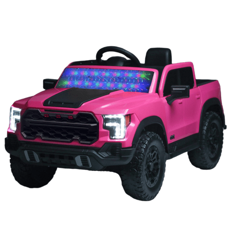 Juuar 12V Ride on Car with Remote Control, Music & Lights, Fun Electric Car for Kids Boys Girls Age 3 4 5 6 Years, Up to 3.2 MPH, 2 x 380W Powered 4WD Ride on Toys for Birthday Gifts, Pink