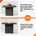 thumbnail image 2 of AJ Enjoy 34" Rectangular Black 50,000 BTU Propane Gas Fire Pit Table & Patio Heater w/ Hideaway Tank Seat, 2 of 11