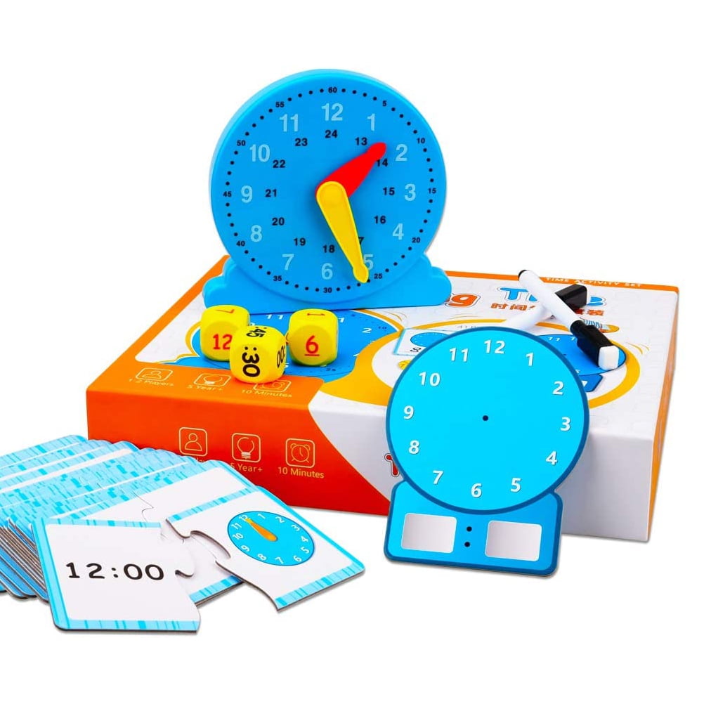 Details about   Wooden Time Clock Learning Toy For Kids Early Teaching School Educational Gift 
