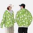 thumbnail image 5 of Picia Green White Flowers Women's Men's UPF 50+ Sun Protection Hoodie Shirt Long Sleeve SPF Fishing Outdoor UV Hiking Lightweight Shirts-X-Large, 5 of 9