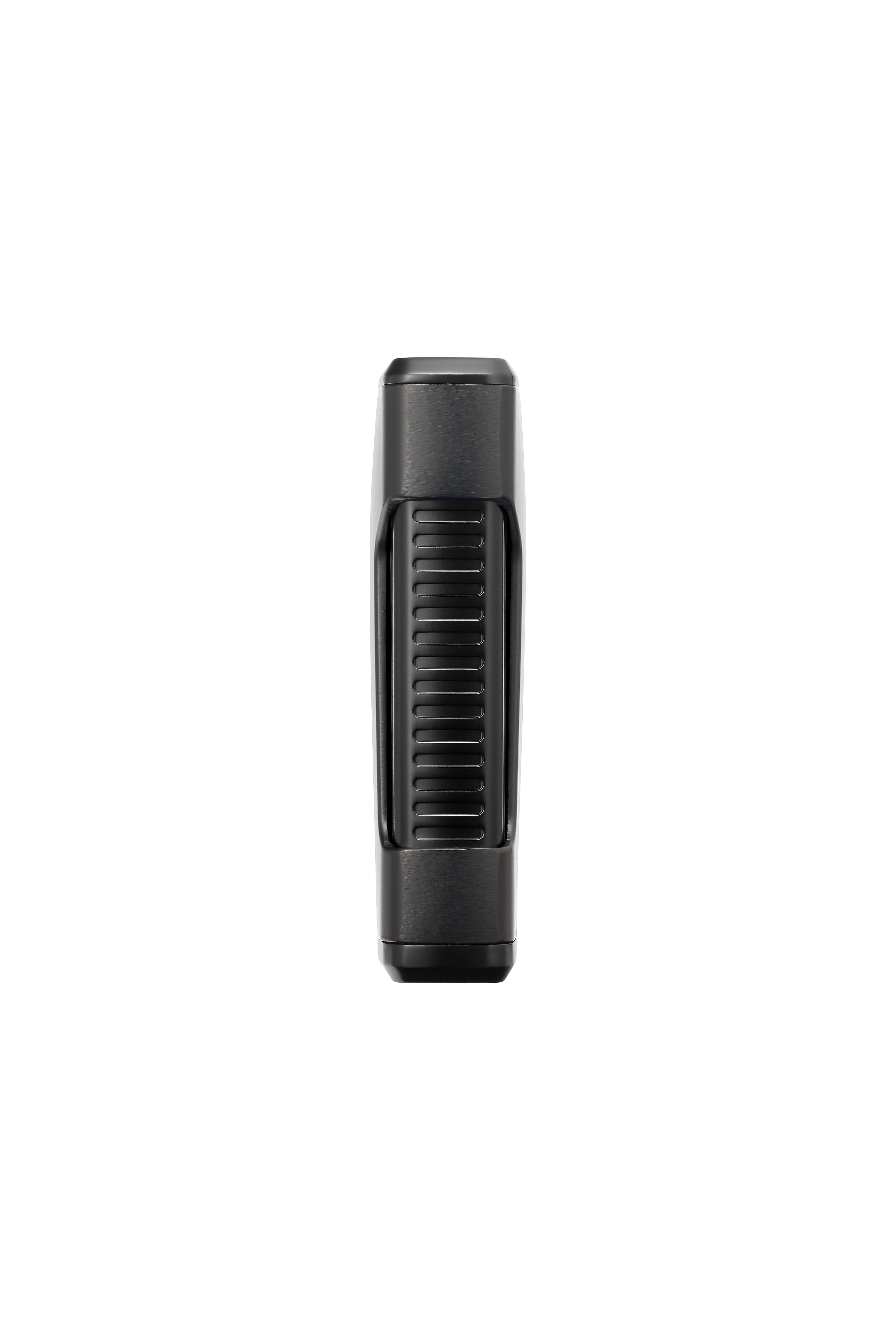 Colibri Rebel Double Jet Flame Butane Lighter, Windproof & Refillable, Cigar Enthusiast's Choice with Blue Fuel Window and Adjustable Flame (Matte Black + Black)
