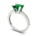 thumbnail image 2 of Solitaire with Accents Engagement Ring for Women - 1.71ct Simulated Emerald in 14K White Gold Promise Ring, 2 of 6