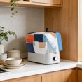 thumbnail image 4 of Toaster Cover 2 Slice, Blue Burnt Orange Dustproof Bakeware Oven Protector with Top Hook, Geometric Modern Oil Painting Waterproof Small Kitchen Appliance Toasters Dust Cover, 12"x7.5"x8", 4 of 9