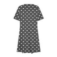 thumbnail image 4 of JTZGDY Womens Summer Dresses Beach Casual Polka Dot Print Loose Tshirt Dress Trendy Vacation Short Sleeve Beach Cover up Flowy Sundresses Gray M, 4 of 6