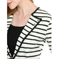 thumbnail image 5 of MODA NOVA Juniors Notched Lapel Button Decor Thin Striped Blazer, 5 of 6