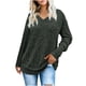 thumbnail image 3 of Suéter de cuello en V para mujer, suéter informal de invierno de color liso, cuello alto, manga larga, tejido suelto, suéter para mujer, 3 of 7