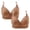 Brown, variant on WREESH 2 Pack Push-Up Bra Adaptive Bra Women Printing Gathered Together Large Size Daily Bra Underwear No Underwire Bras Bra Underwear Black