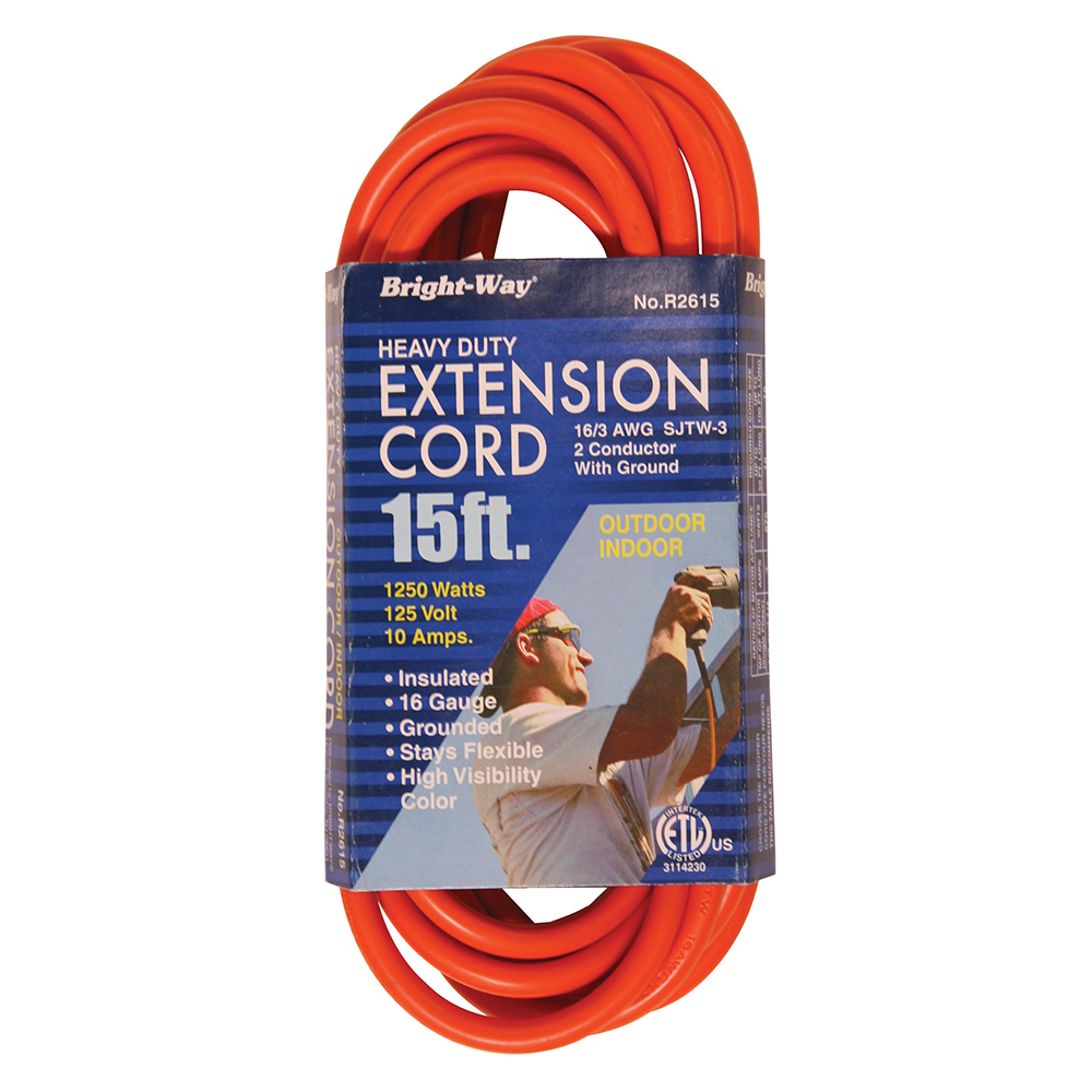 16/3 15 ft. Orange Extension Cord,PartNo E25000 JonesStephens