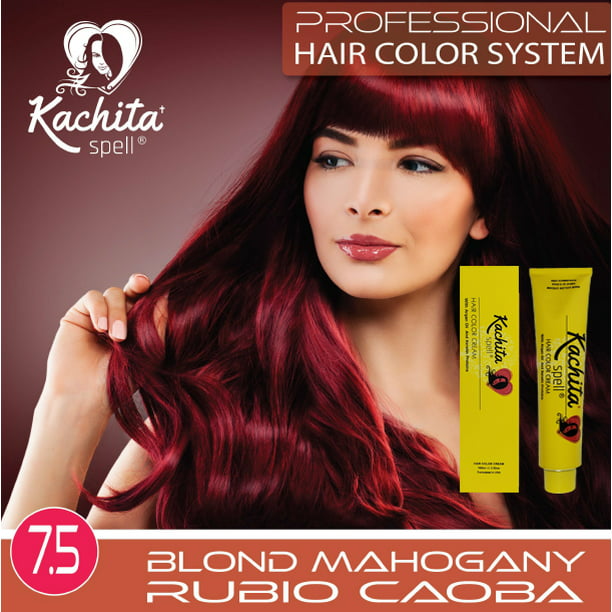Permanent Hair Dye Blond Mahogany  Kachita Spell  oz 100 mL  Professional Hair Color Cream with Keratin and Argan Oil, 100% Gray  Coverage 