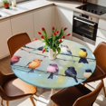 thumbnail image 2 of Watercolor Bird Elastic Fitted Round Table Cover Oil Painting Waterproof Outdoor Tablecloth for Holiday Party, Picnic, Patio & Dining Fits Tables Up to 36"-44", 2 of 8