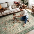thumbnail image 6 of Lahome Decor 5'x7' Floral Area Rug for Living Room ,Area Rug 5x7ft ,Non Slip Machine Washable Rugs ,Vintage Rug Low Pile Boho Bird Rug for Bedroom Dining Room Office Farmhouse,Light Green, 6 of 10