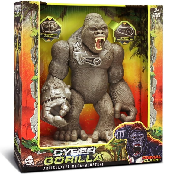 Lanard Primal Clash! Cyber Gorilla Mega Monster! - 10" Articulated Figure, Kids Toy Figure, Ages 3 