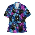 thumbnail image 2 of Mens Shirt Cat Printed Button Down Short Sleeve Summer Tops Comfortable Breathable Outdoor Relaxed Fit Men's Dress Shirts, 2 of 4