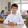 thumbnail image 5 of INGEAR Boys Golf Polo Long Sleeve Shirts, White, M, 5 of 6