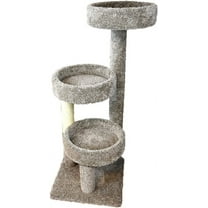 New Cat Condos Carpeted Solid Wood Cat Tree Tower, Neutral