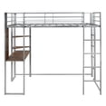 thumbnail image 2 of UWR-Nite Metal Twin Loft Bed with Desk, Space-Saving High Loft Bed with 2 Shelves Build-in 2 Ladders for Teens Bedroom, 2 of 7