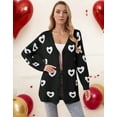 thumbnail image 2 of Cardigans for Women Valentine's Day Cute Heart Sweater V Neck Button Down Winter Fall Fashion Cable Sweaters Outerwear Coat Alsol Lamesa, 2 of 6