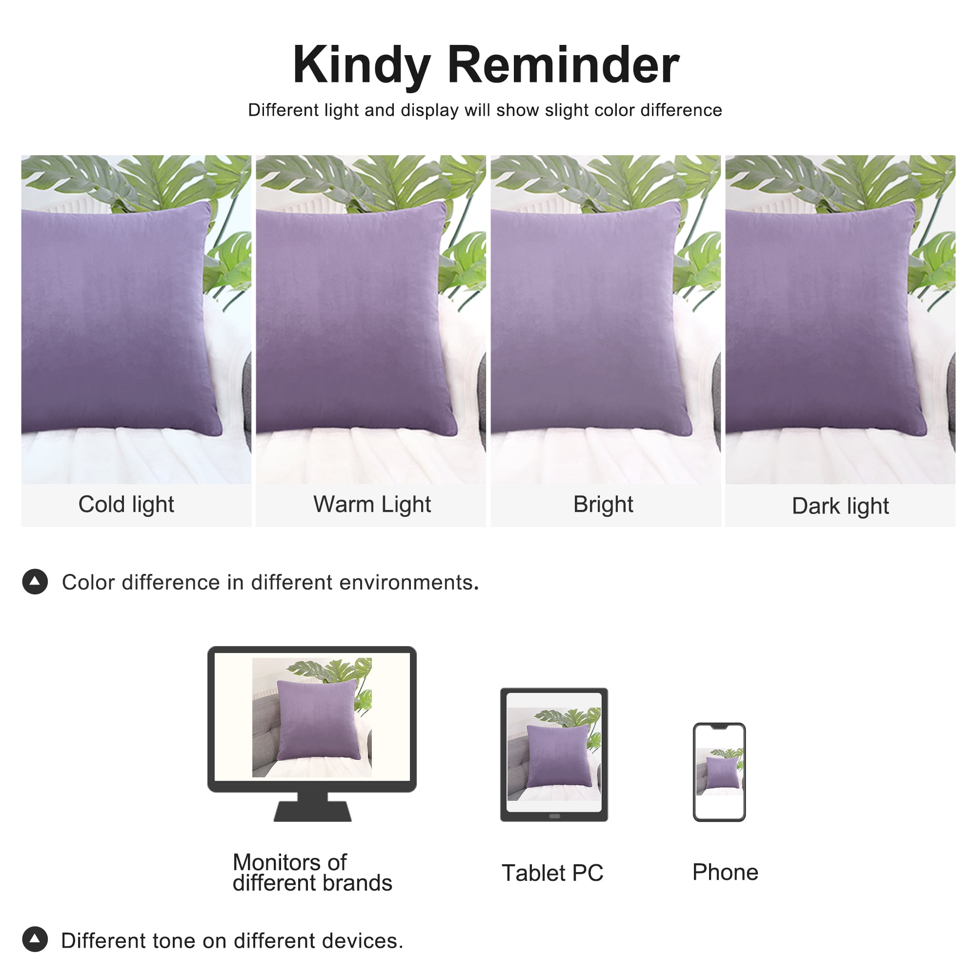 Unique Bargains Velvet Decorative softCushion Throw Pillow Cover 18" x 18" Purple
