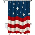 thumbnail image 4 of Memorial Day Stars Shower Curtain, Patriotic Fourth of July Shower Curtain Set with Hooks, Spring Summer Waterproof Fabric Shower Curtains for Bathroom Decor, 72x72 Inch Bath Curtain, 4 of 5