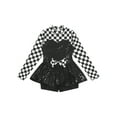 thumbnail image 4 of YEAHDOR Girls Halloween Racer Cosplay Costume Sequins Checker Printed Leotard for Dress Up Party, 4 of 7
