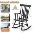 thumbnail image 3 of Gymax Wooden Rocking Chair Single Rocker Indoor Garden Patio Yard Black, 3 of 7