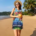 thumbnail image 3 of Balery Floral Truck Welcome Vestidos de verano para mujer con estampado: vestido holgado sin mangas, vestido playero informal y cómodo para días calurosos., 3 of 7