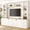 White + MDF + Primary Living Space, variant on Luckynote 102.3"W Farmhouse 4-Piece Entertainment Center Wall Unit with Adjustable Shelves, TV Stand with Bookshelves for TVs Up to 75", Media Console with 6 Drawers for Living Room, Black