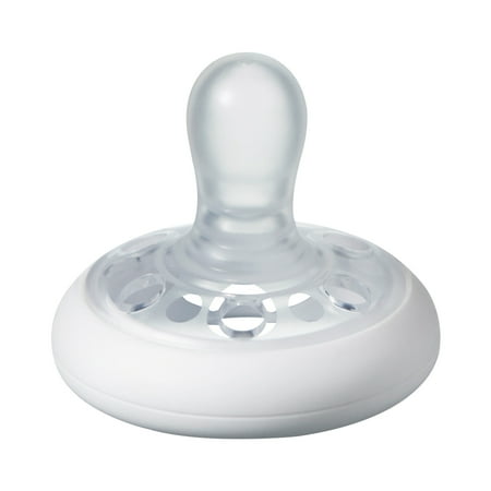 Tommee Tippee Breast-like Pacifier Soother, 6-18 months – White & Ice Blue, 2 Pack