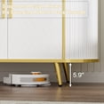 thumbnail image 5 of Feishominoo Sideboard Buffet Cabinet with Storage, 43" Oval Curved Storage Cabinet with 2 Doors and Drawers, White, 5 of 8