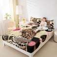 thumbnail image 3 of Castle Fairy Leopard Print King Sheets 4pcs, Sport Billiard Bedding, Black Pink Brown,1 Fitted Sheet, 1 Flat Sheet and 2 Pillowcases, 3 of 6