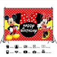 thumbnail image 4 of Fondo de vinilo de dibujos animados para fiesta de cumpleaños de niños, paño de pared personalizado de Mickey Mouse, Minnie Mouse, decoración para Baby Shower, 4 of 4